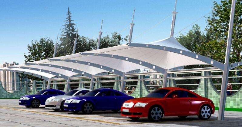 拉桿式膜結(jié)構(gòu)停車篷